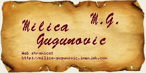 Milica Gugunović vizit kartica